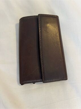Men's Leather Key Holder Wallet in Dark Brown